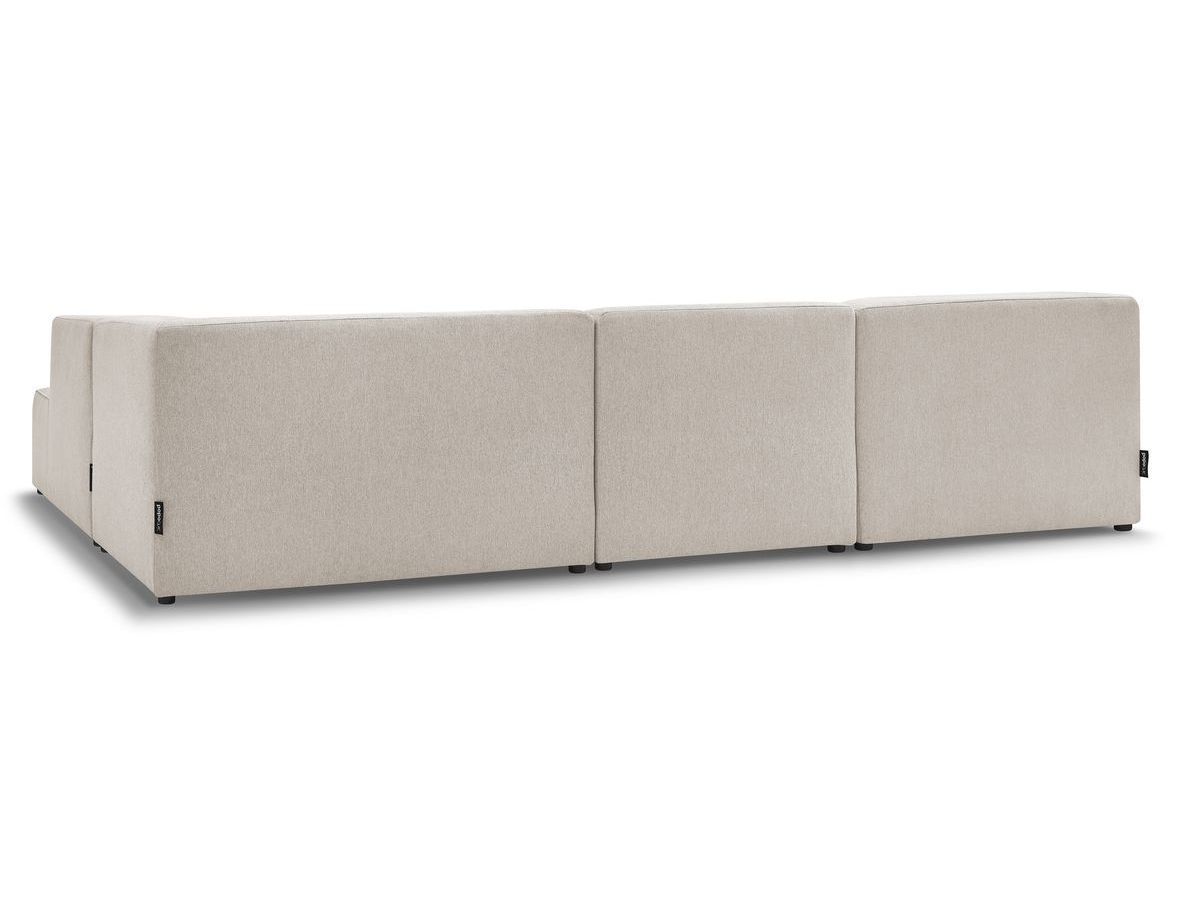 Canapé d'angle fixe EVEREST tissu chiné - Orange - Angle droit - 10 coussins