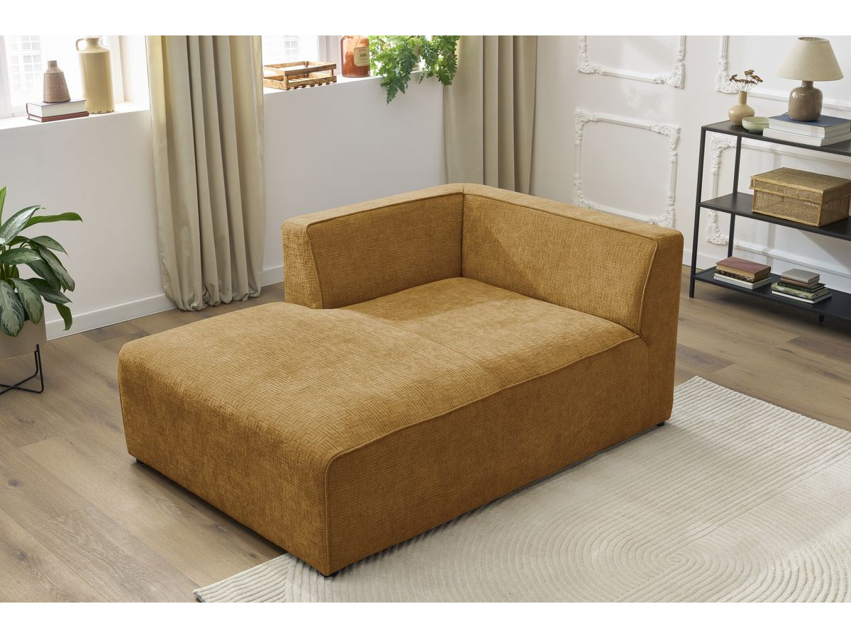 Méridienne pour canapé modulable MEGEVE texturé jaune — vue 5