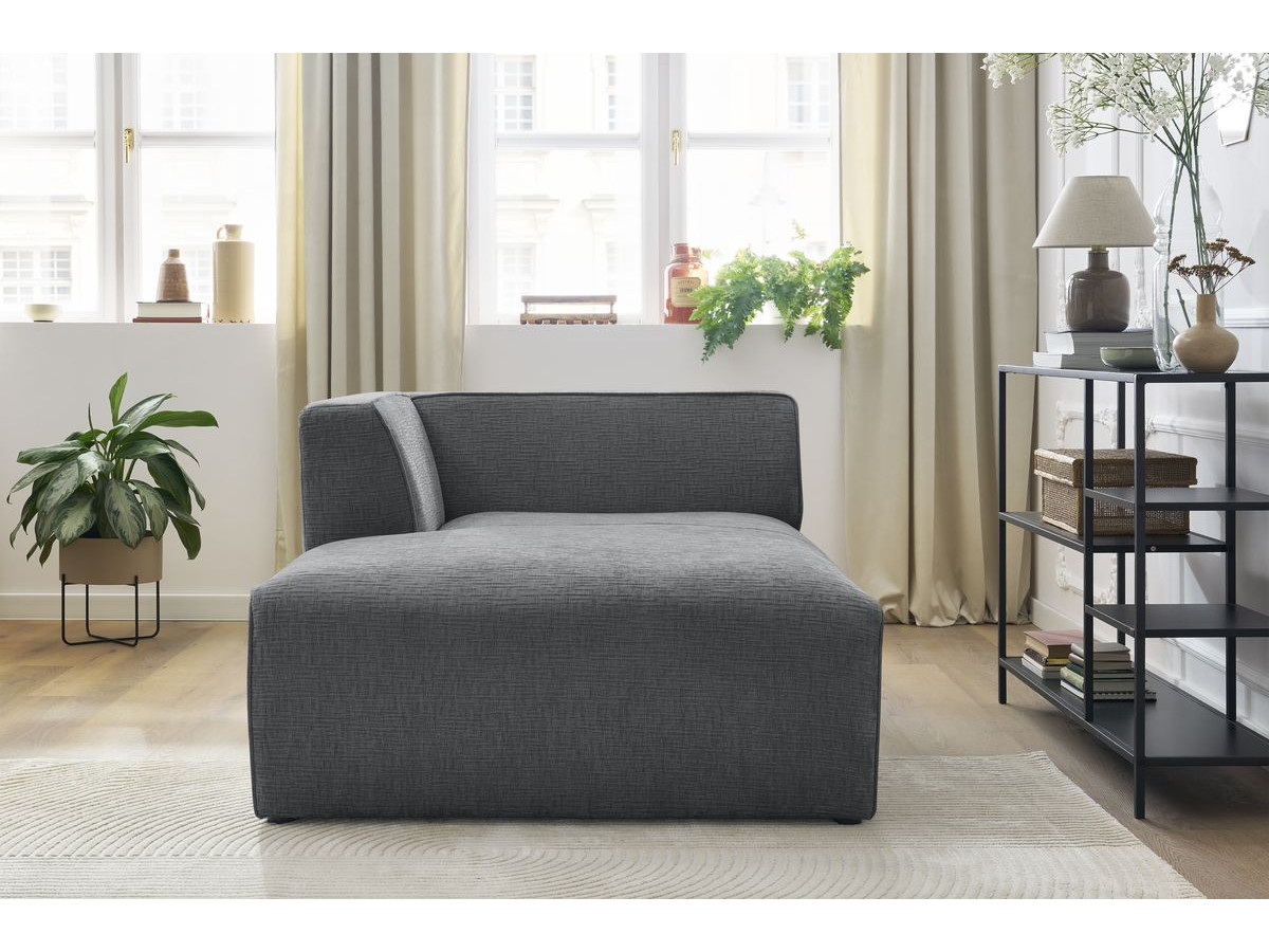 Méridienne pour canapé modulable MEGEVE texturé gris foncé — vue 5