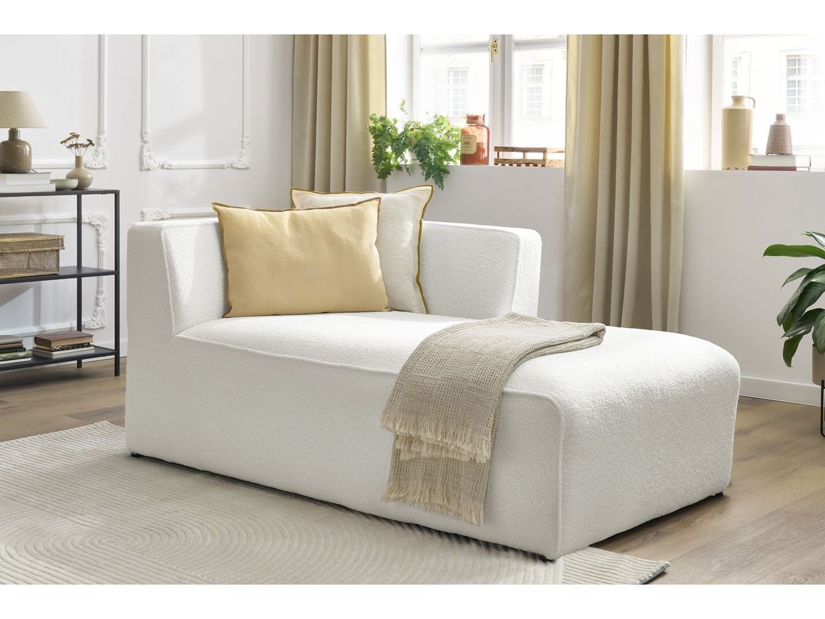 Chaise longue voor modulaire bank MEGEVE badstof