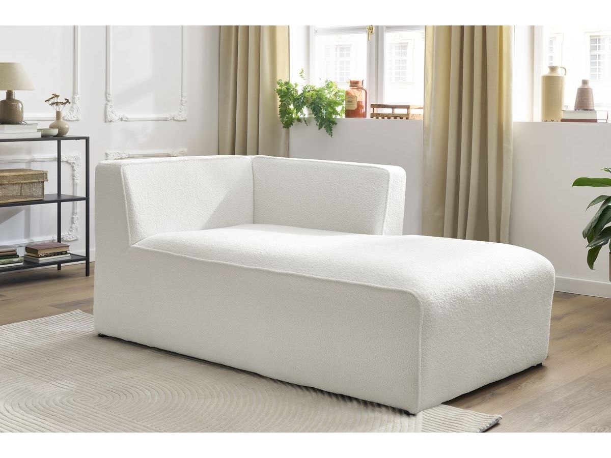Chaise longue voor modulaire bank MEGEVE badstof