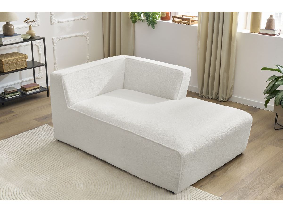 Chaise longue voor modulaire bank MEGEVE badstof