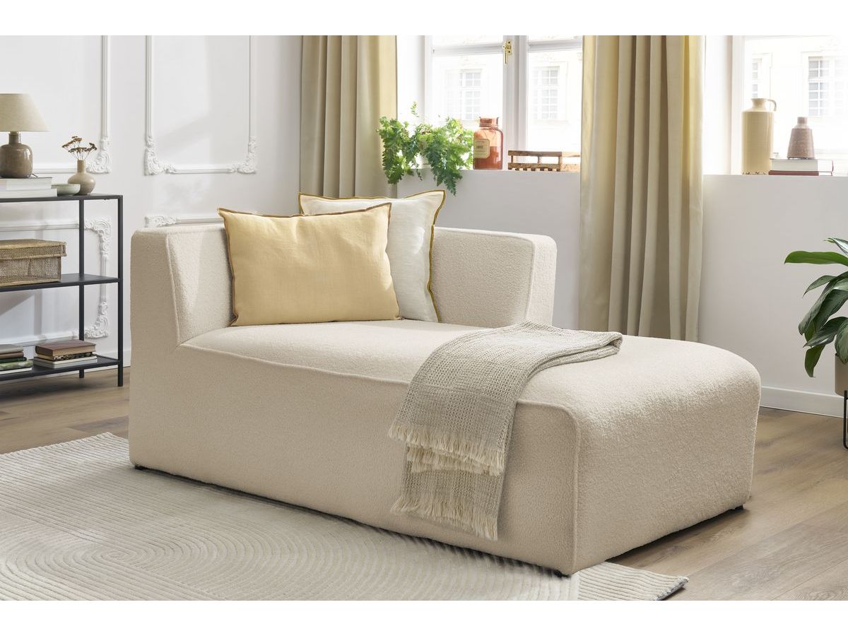 Méridienne pour canapé modulable MEGEVE tissu bouclette