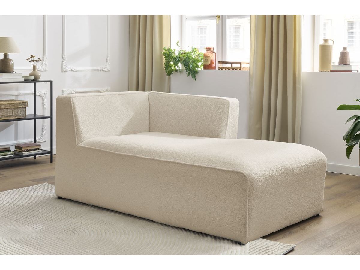 Méridienne pour canapé modulable MEGEVE tissu bouclette