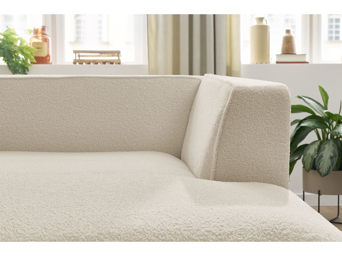 Méridienne pour canapé modulable MEGEVE tissu bouclette