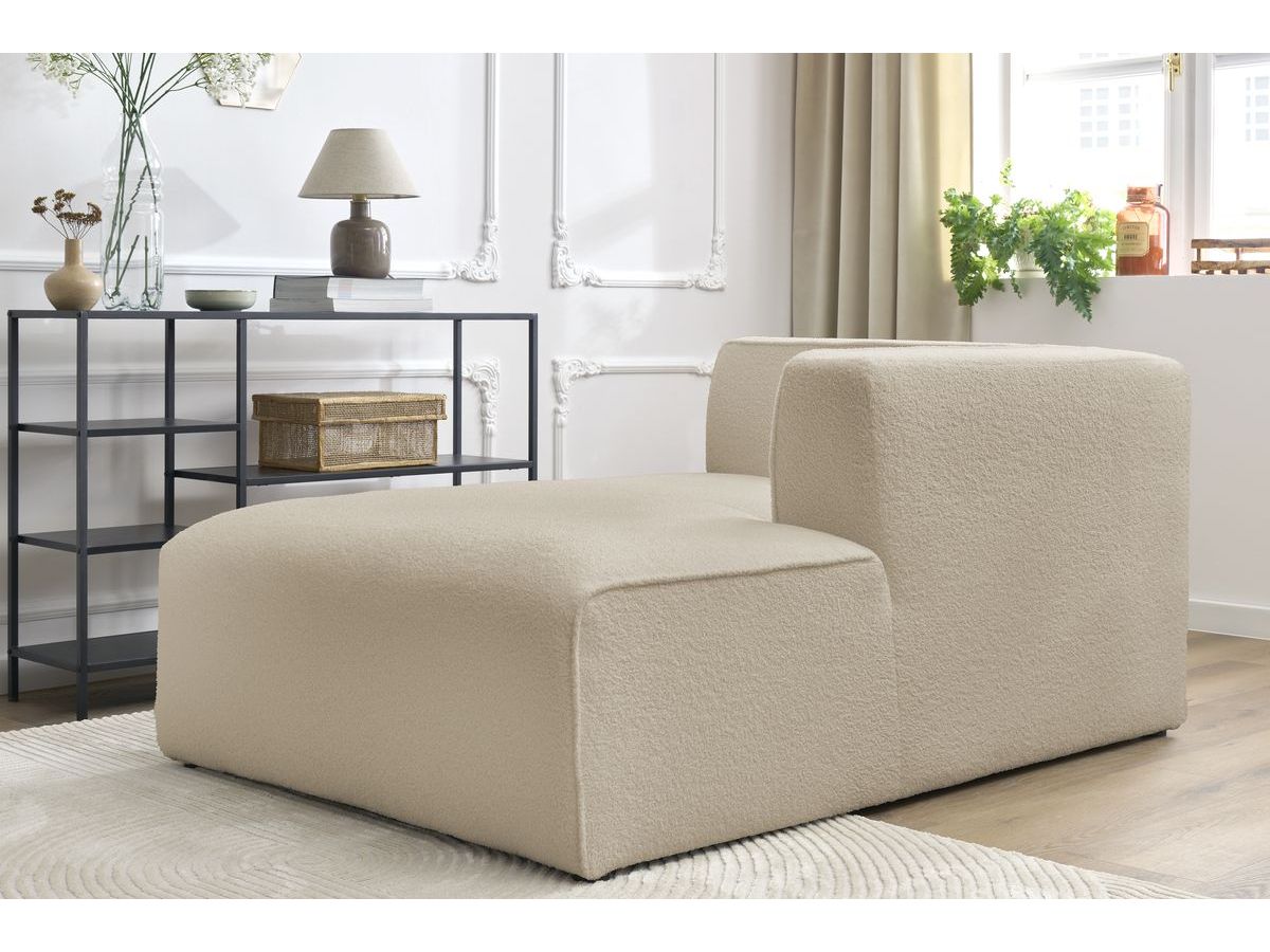 Méridienne pour canapé modulable MEGEVE tissu bouclette