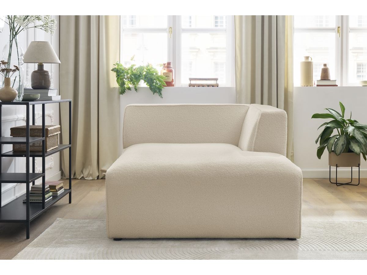 Méridienne pour canapé modulable MEGEVE tissu bouclette