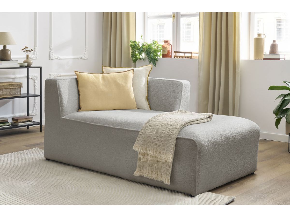 Méridienne pour canapé modulable MEGEVE tissu bouclette