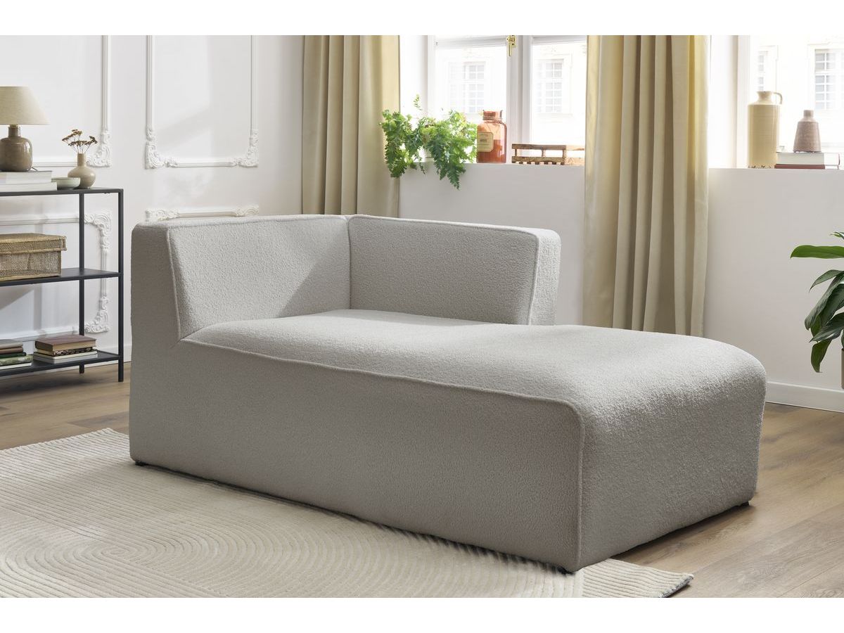 Méridienne pour canapé modulable MEGEVE tissu bouclette