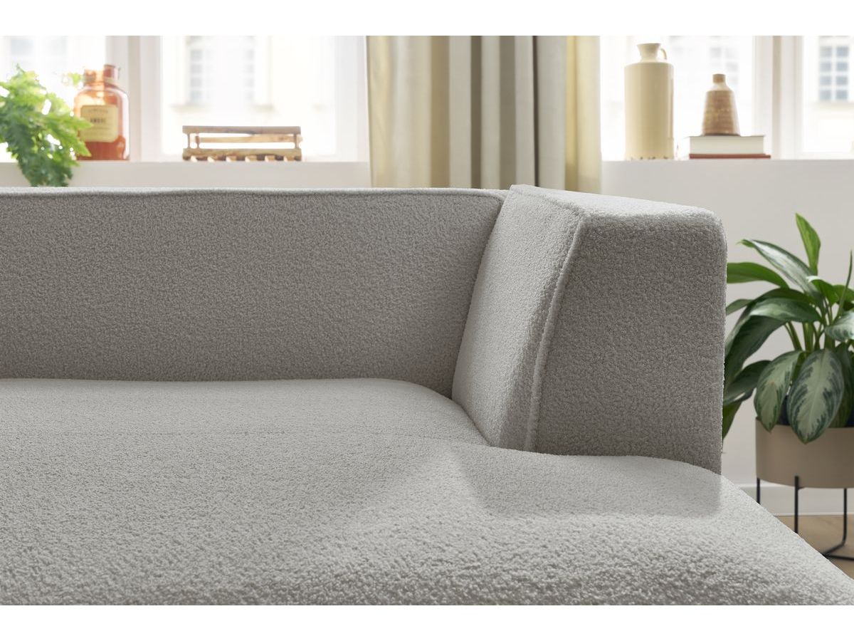 Méridienne pour canapé modulable MEGEVE tissu bouclette