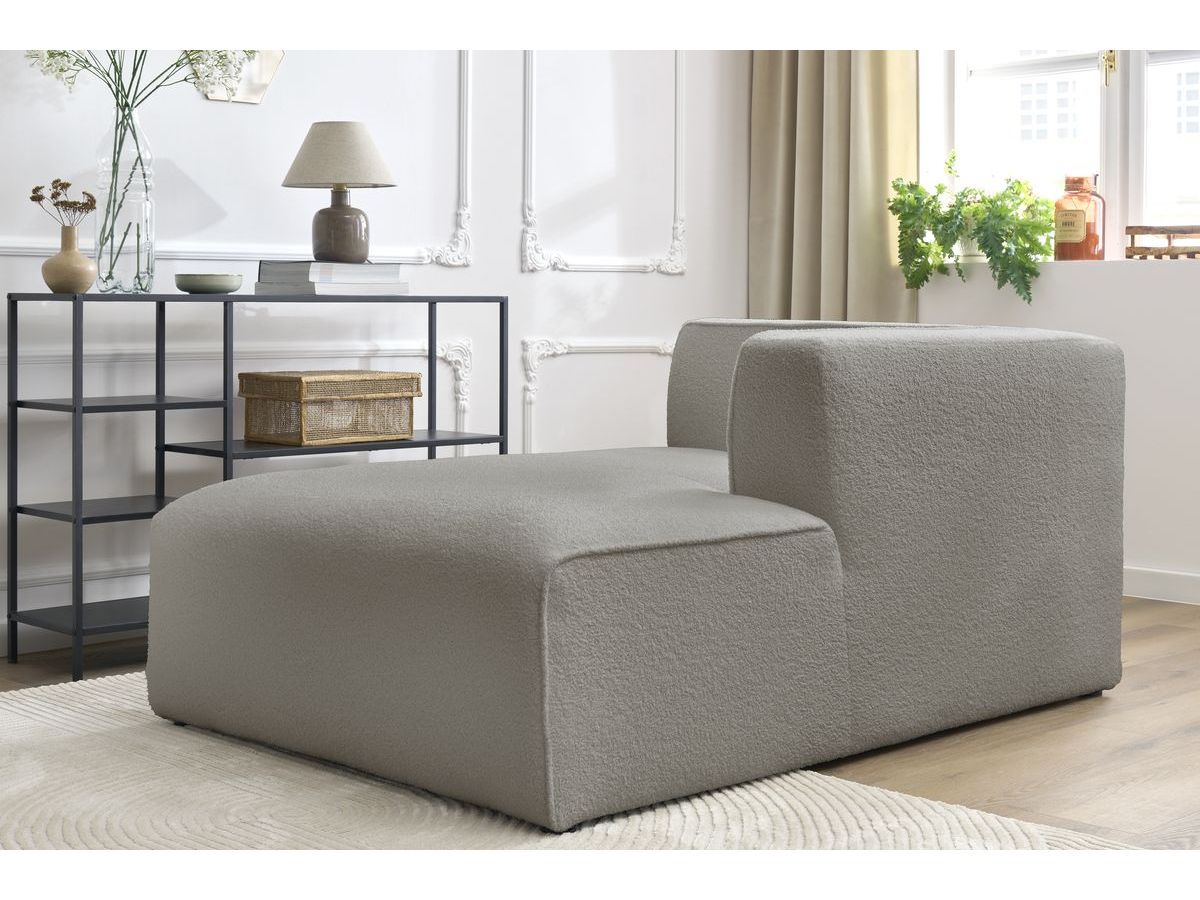 Méridienne pour canapé modulable MEGEVE tissu bouclette