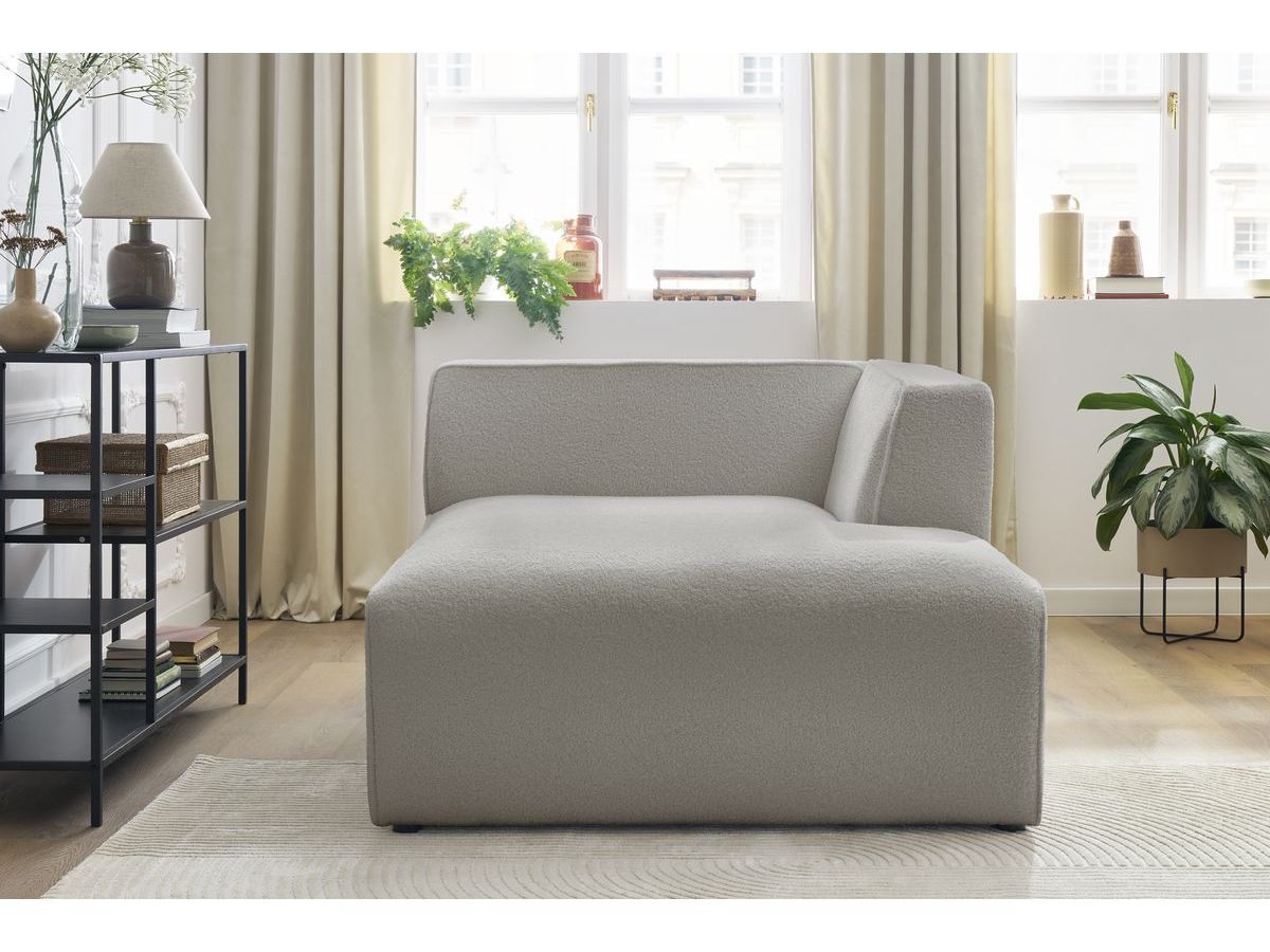 Méridienne pour canapé modulable MEGEVE tissu bouclette
