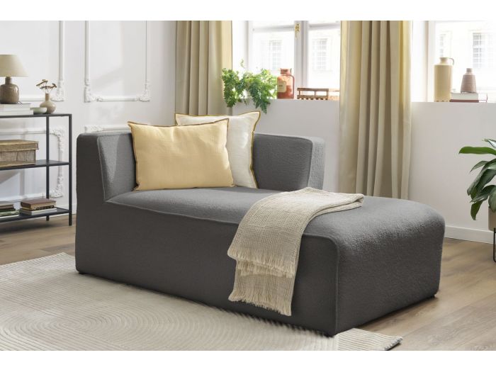 Méridienne pour canapé modulable MEGEVE tissu bouclette