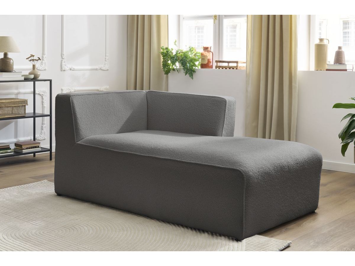 Méridienne pour canapé modulable MEGEVE tissu bouclette
