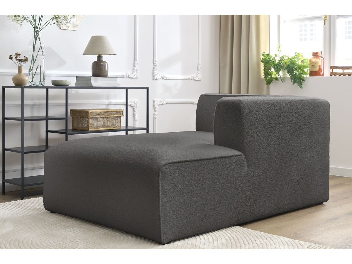 Méridienne pour canapé modulable MEGEVE tissu bouclette