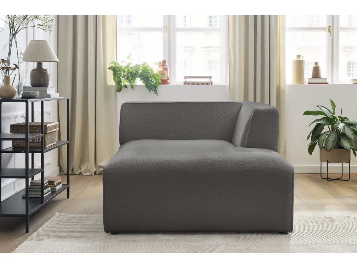 Méridienne pour canapé modulable MEGEVE tissu bouclette