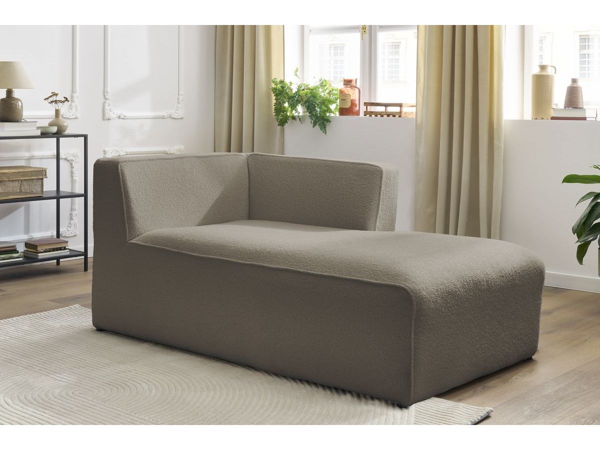 Méridienne pour canapé modulable MEGEVE tissu bouclette