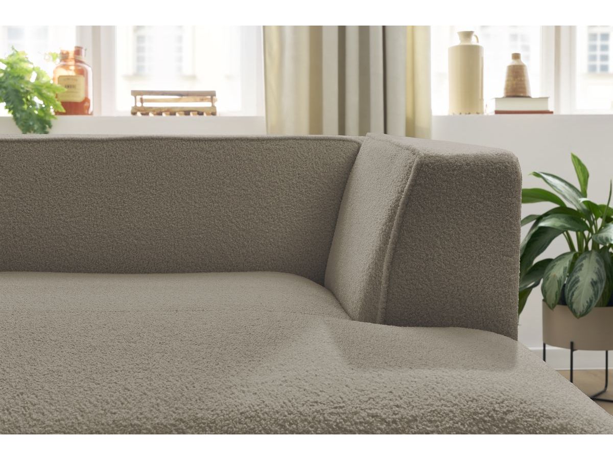 Méridienne pour canapé modulable MEGEVE tissu bouclette