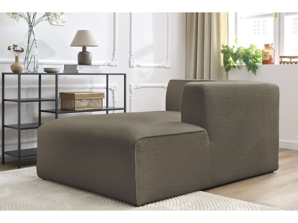 Méridienne pour canapé modulable MEGEVE tissu bouclette
