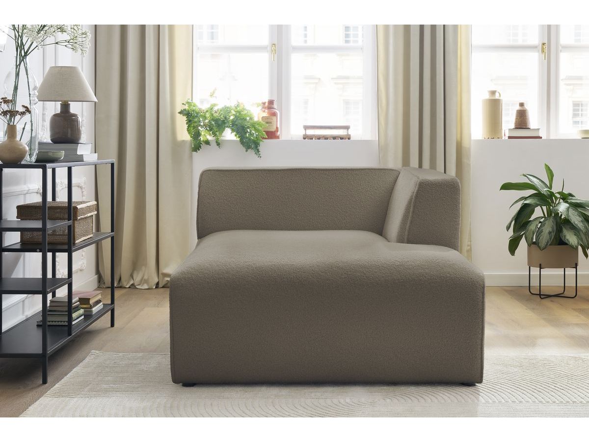 Méridienne pour canapé modulable MEGEVE tissu bouclette