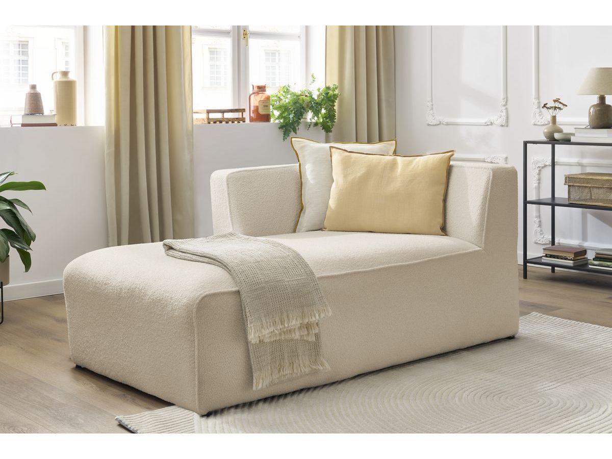 Méridienne pour canapé modulable MEGEVE tissu bouclette
