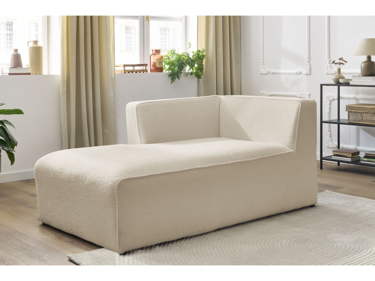 Méridienne pour canapé modulable MEGEVE tissu bouclette