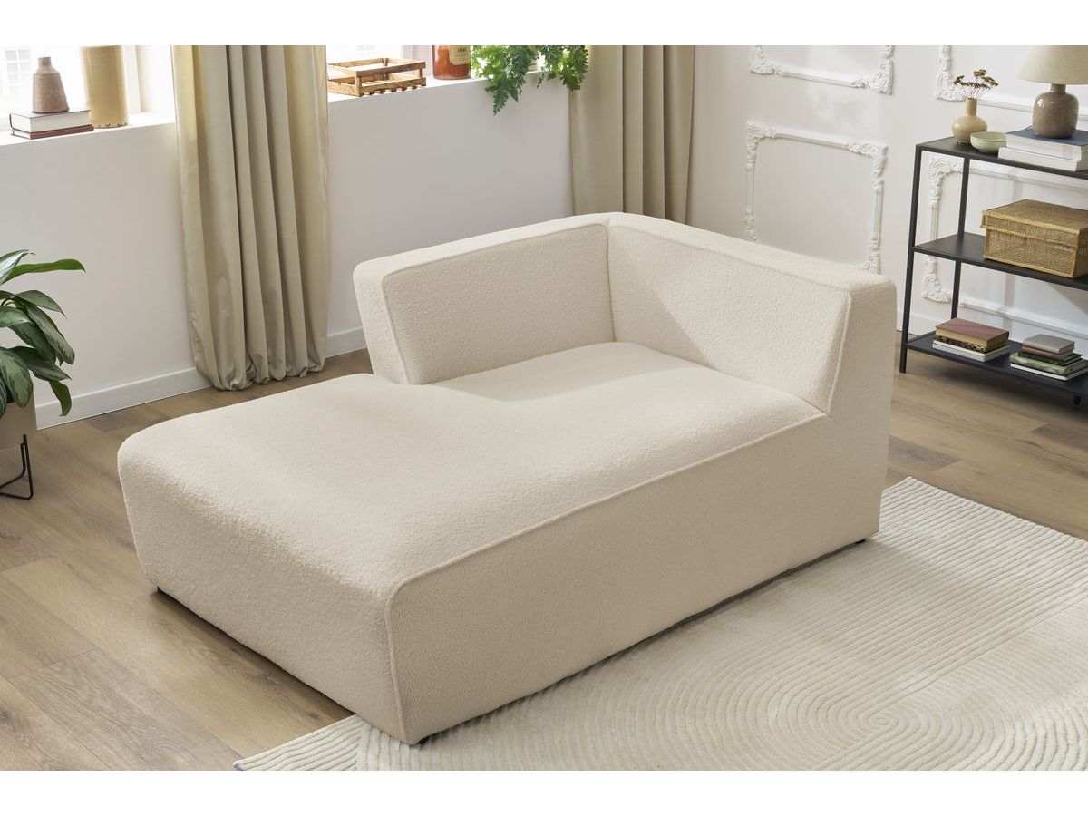 Méridienne pour canapé modulable MEGEVE bouclette beige — vue 5