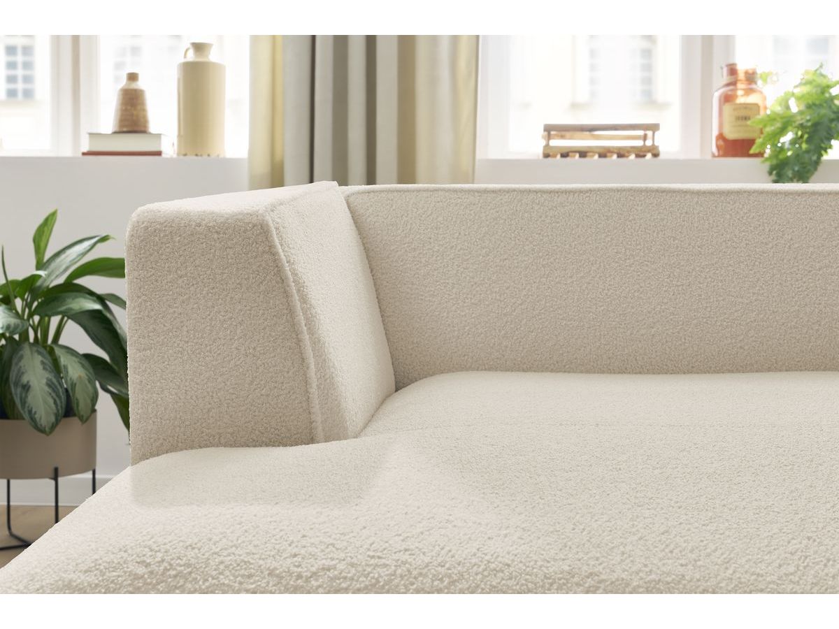 Méridienne pour canapé modulable MEGEVE tissu bouclette