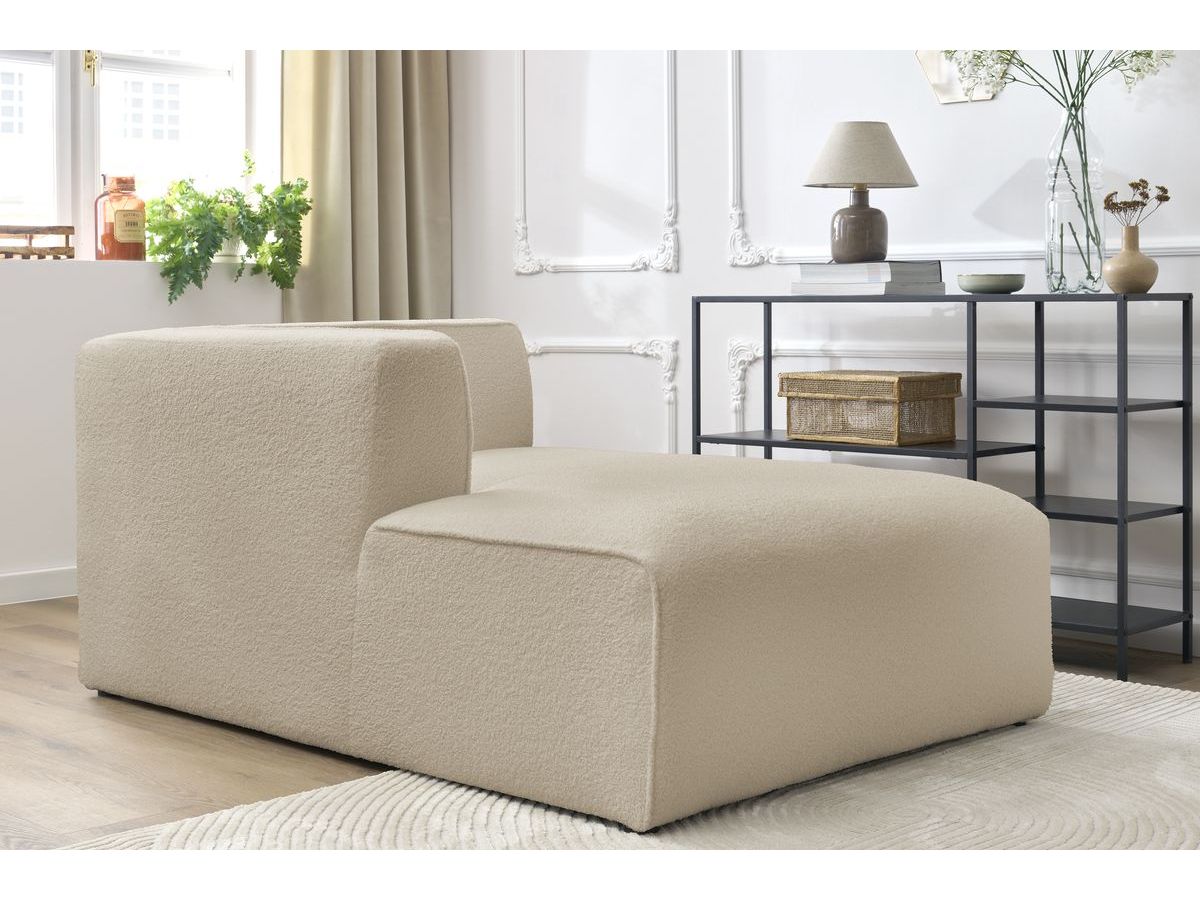 Méridienne pour canapé modulable MEGEVE tissu bouclette