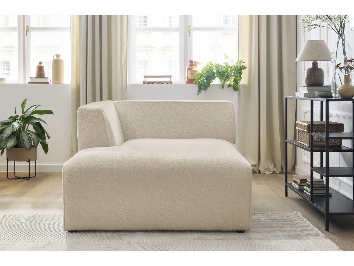 Méridienne pour canapé modulable MEGEVE tissu bouclette