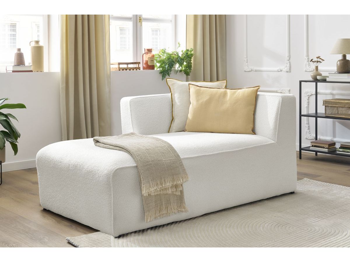 Chaise longue voor modulaire bank MEGEVE badstof
