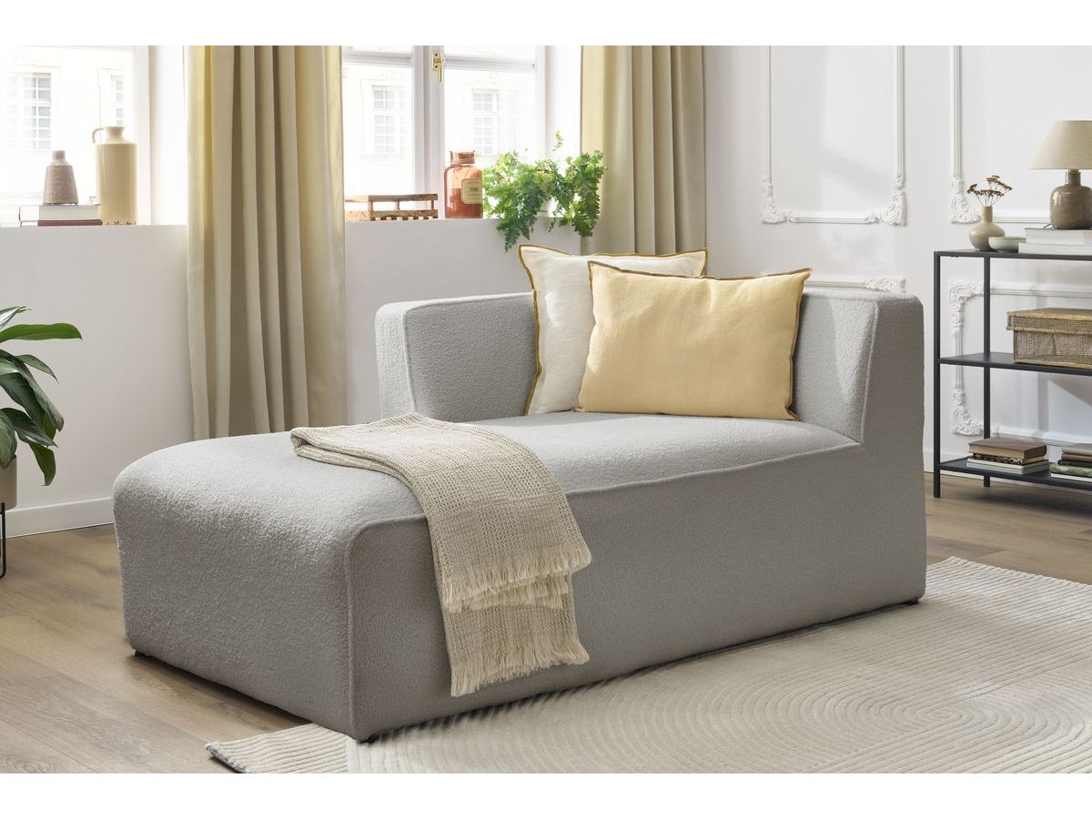 Chaise longue voor modulaire bank MEGEVE badstof