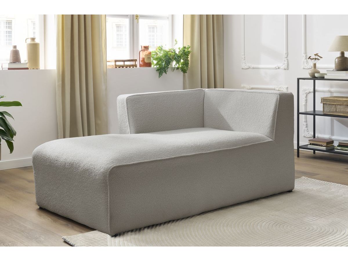 Méridienne pour canapé modulable MEGEVE bouclette gris clair — vue 4