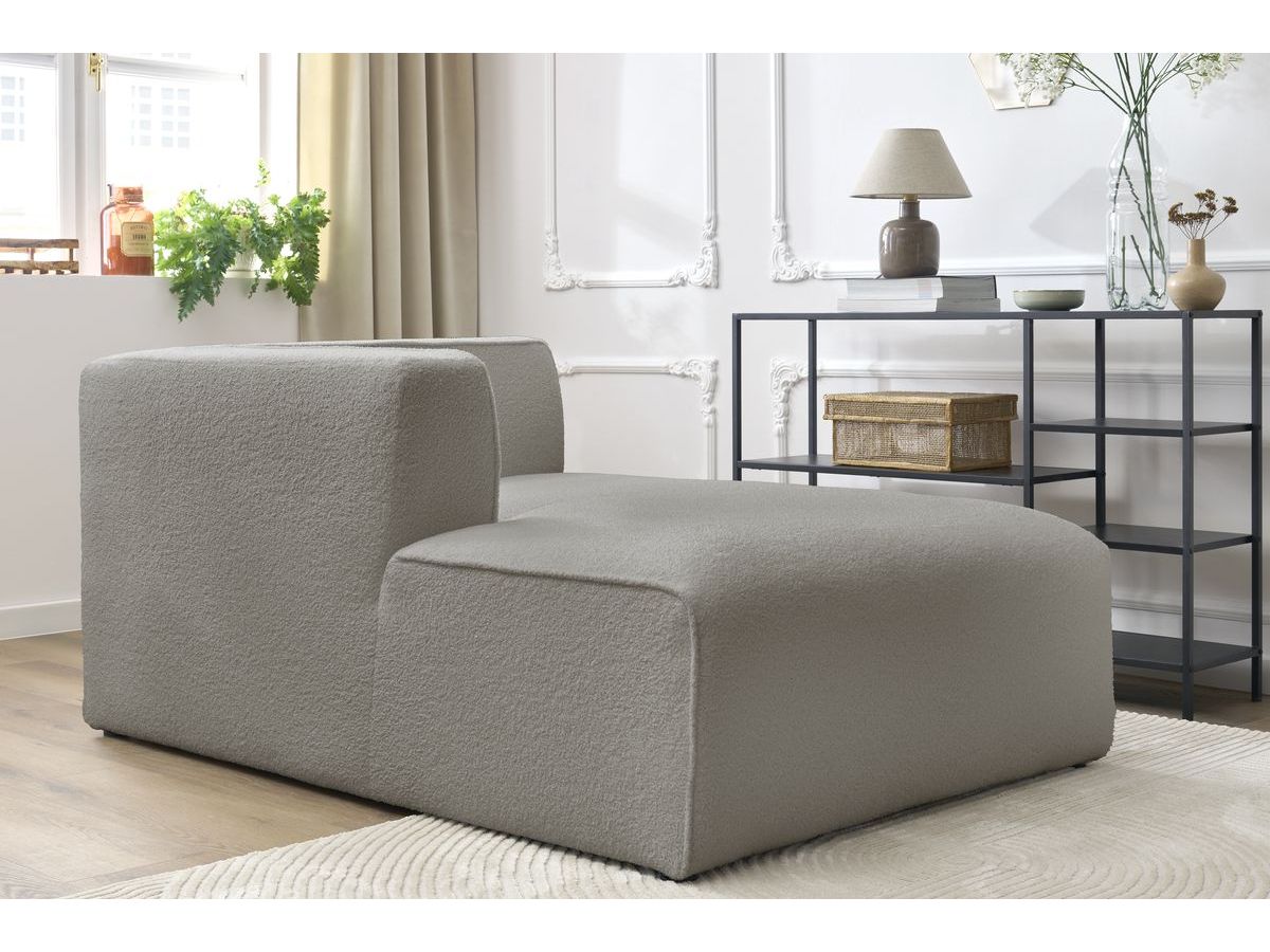 Chaise longue voor modulaire bank MEGEVE badstof