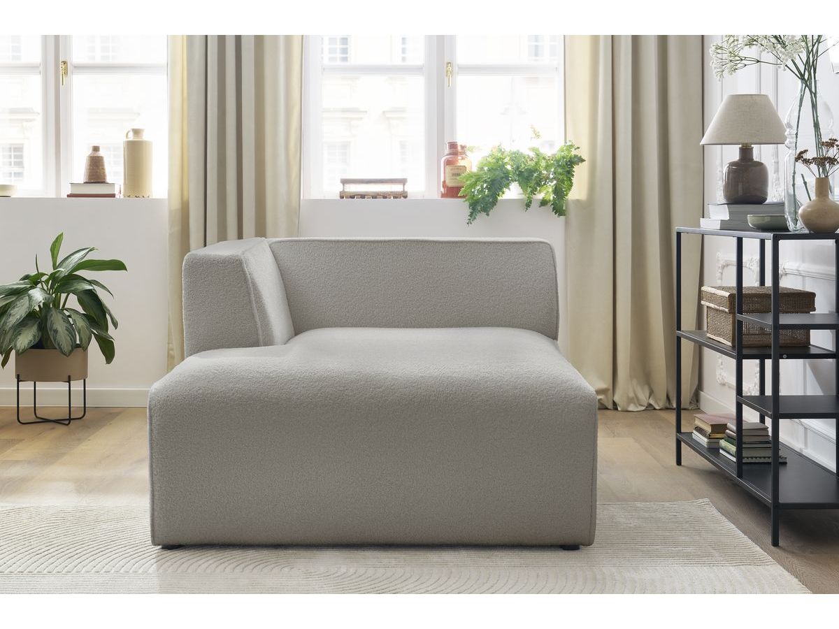 Chaise longue voor modulaire bank MEGEVE badstof