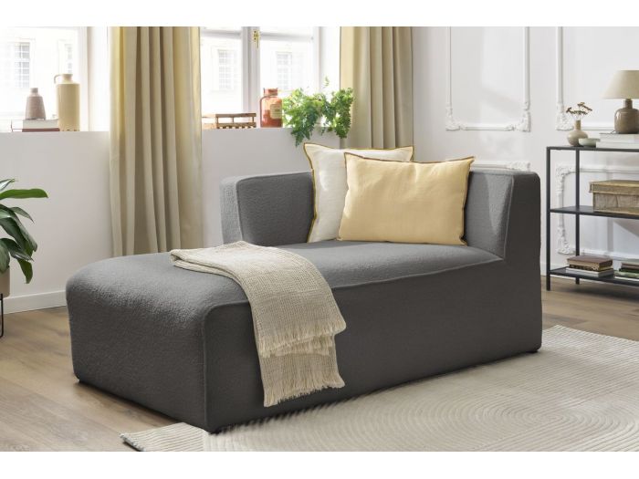 Méridienne pour canapé modulable MEGEVE tissu bouclette