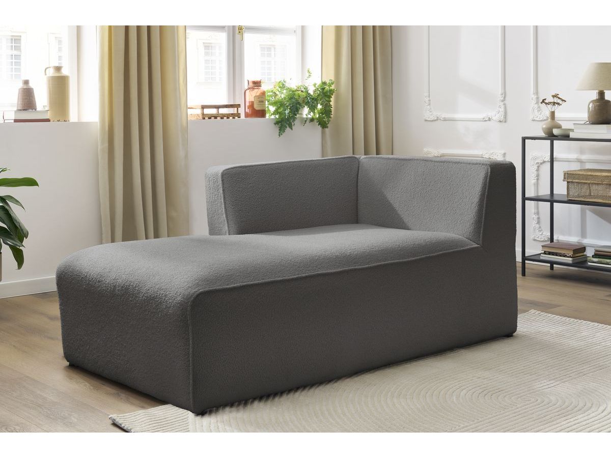 Méridienne pour canapé modulable MEGEVE tissu bouclette