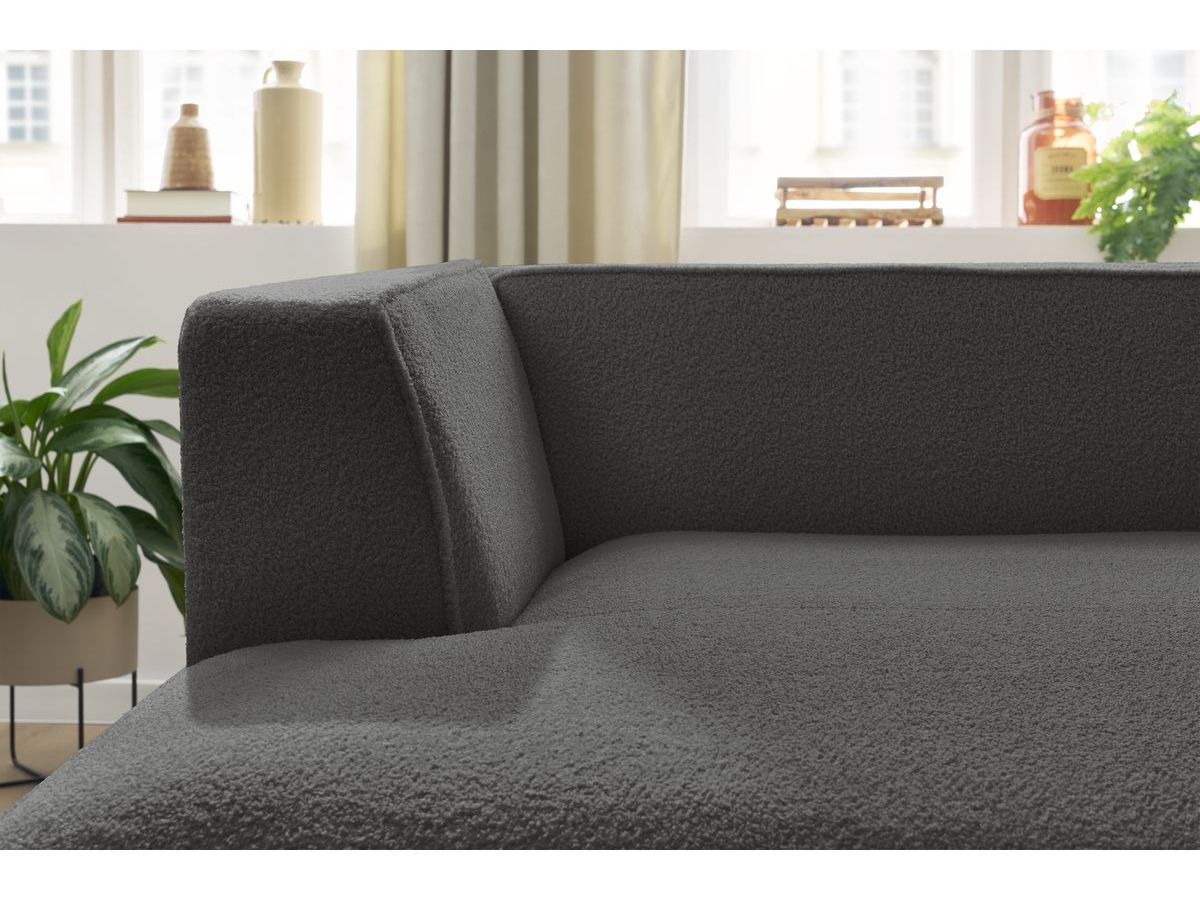 Méridienne pour canapé modulable MEGEVE tissu bouclette
