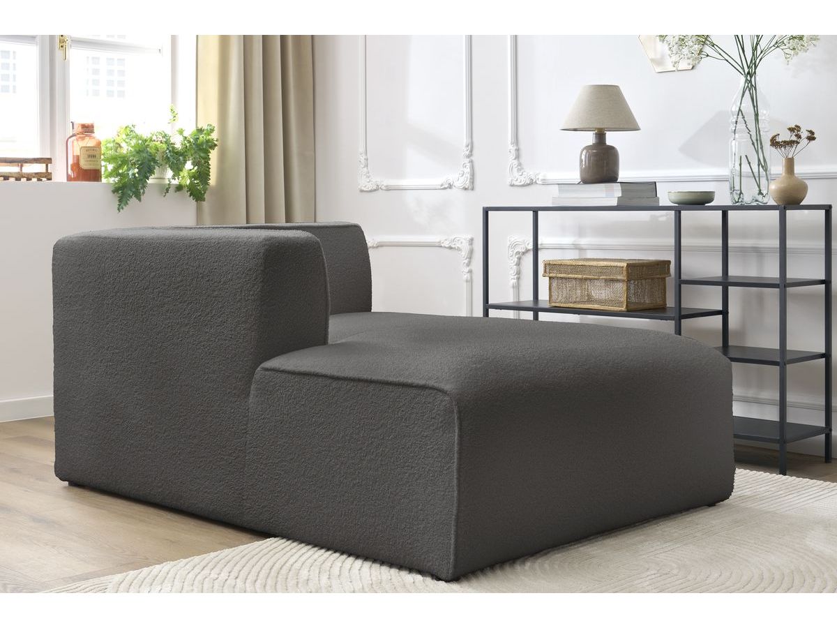 Méridienne pour canapé modulable MEGEVE tissu bouclette