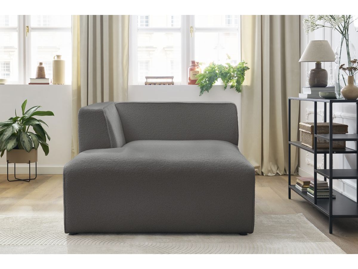 Méridienne pour canapé modulable MEGEVE tissu bouclette