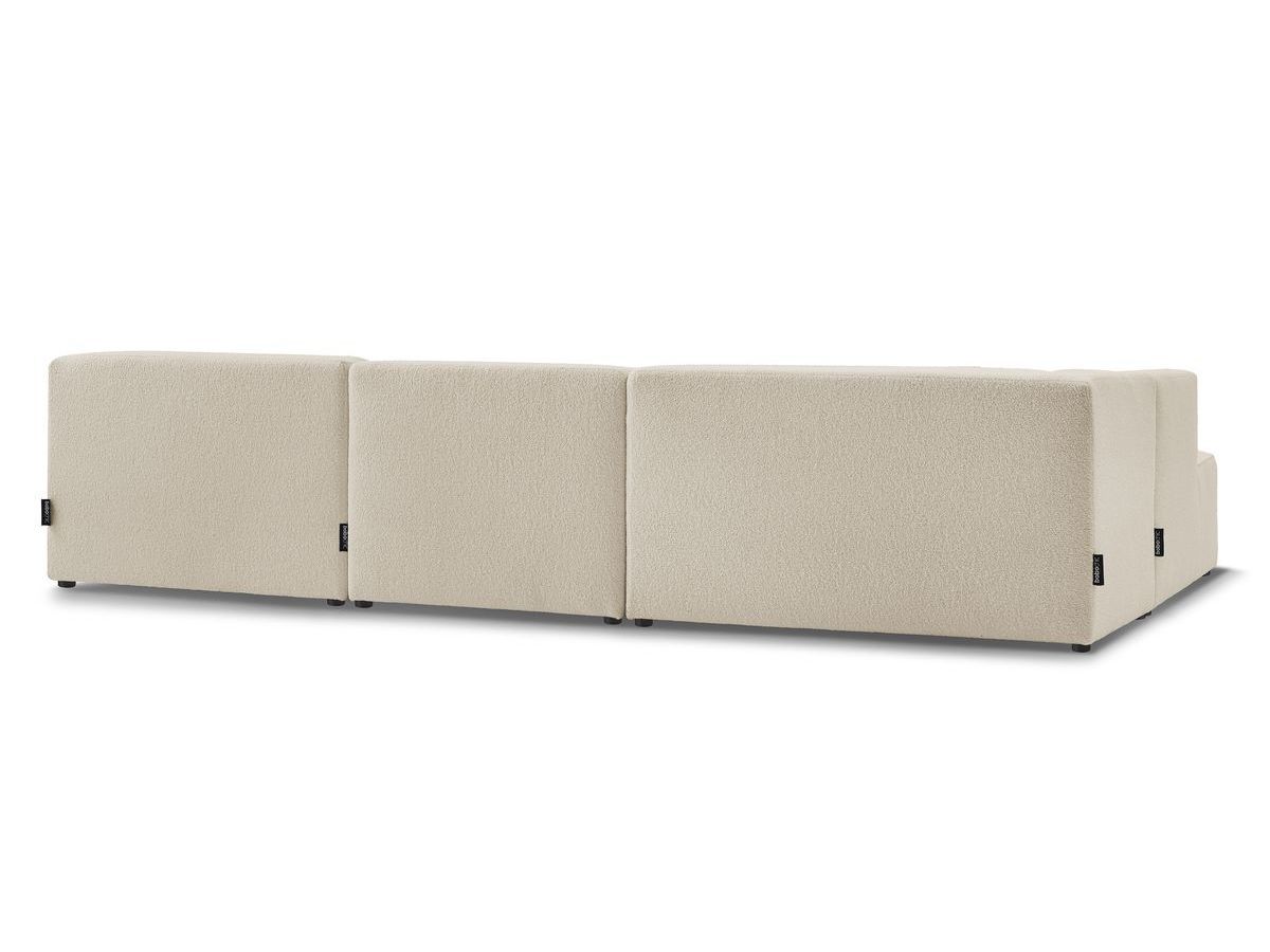 Canapé d'angle fixe EVEREST tissu chiné - Orange - Angle droit - 10 coussins
