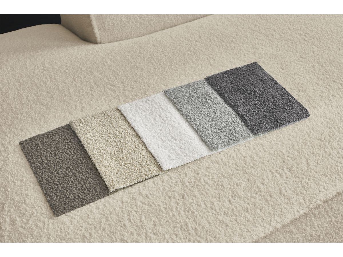 Canapé d'angle fixe EVEREST tissu chiné - Orange - Angle droit - 10 coussins