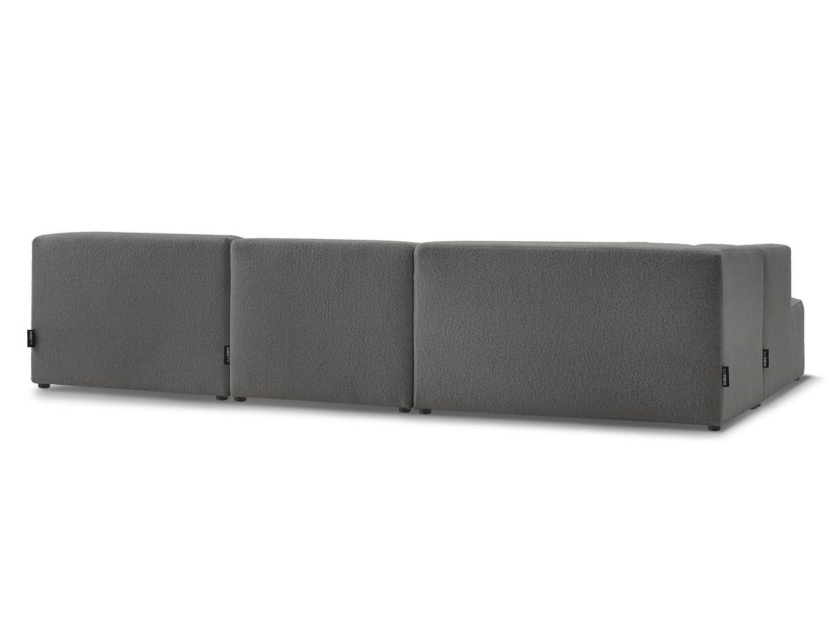 Canapé d'angle fixe EVEREST tissu chiné - Orange - Angle droit - 10 coussins
