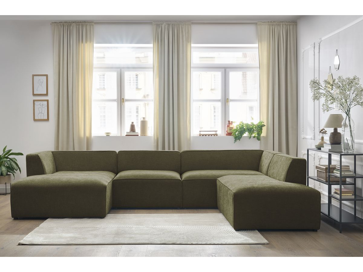 Canapé panoramique MEGEVE texturé vert — vue 5