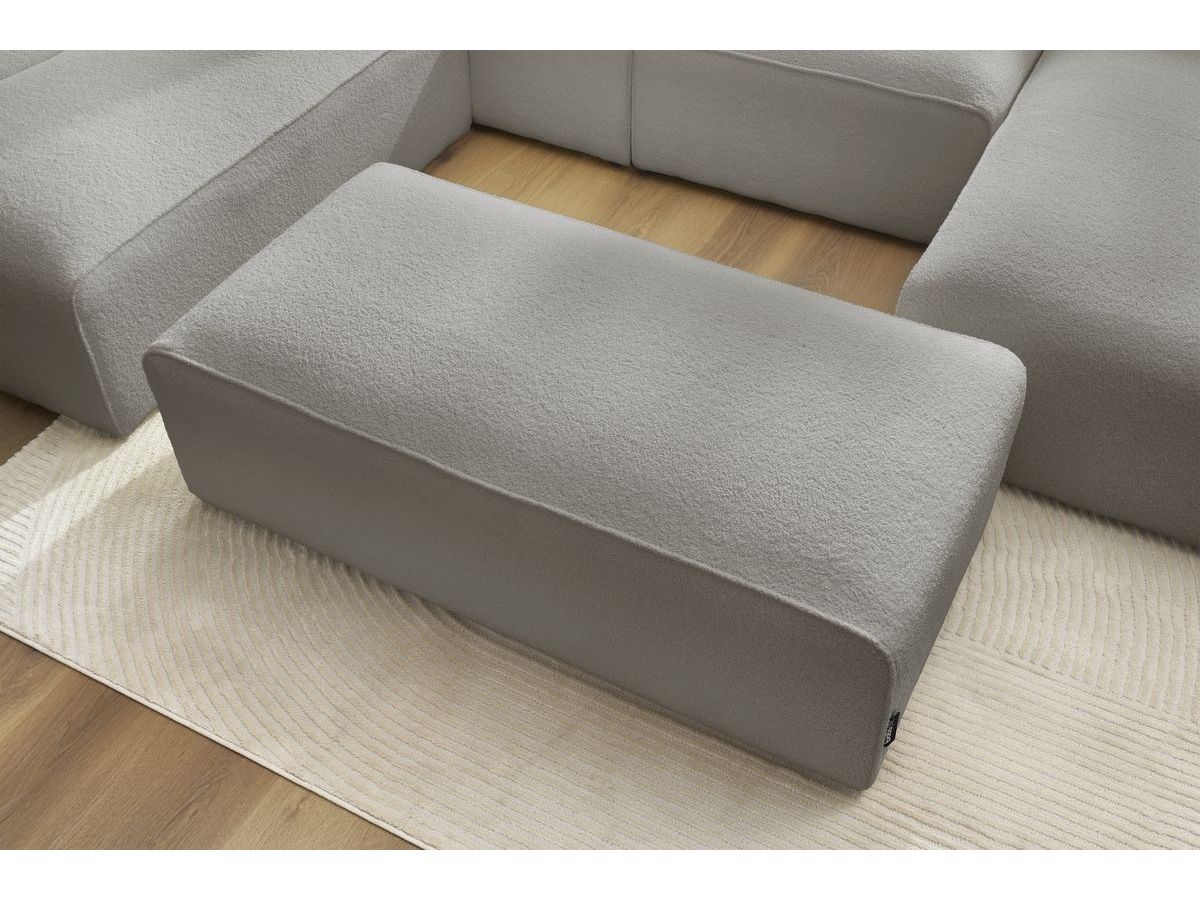 Canapé d'angle fixe EVEREST tissu chiné - Orange - Angle droit - 10 coussins