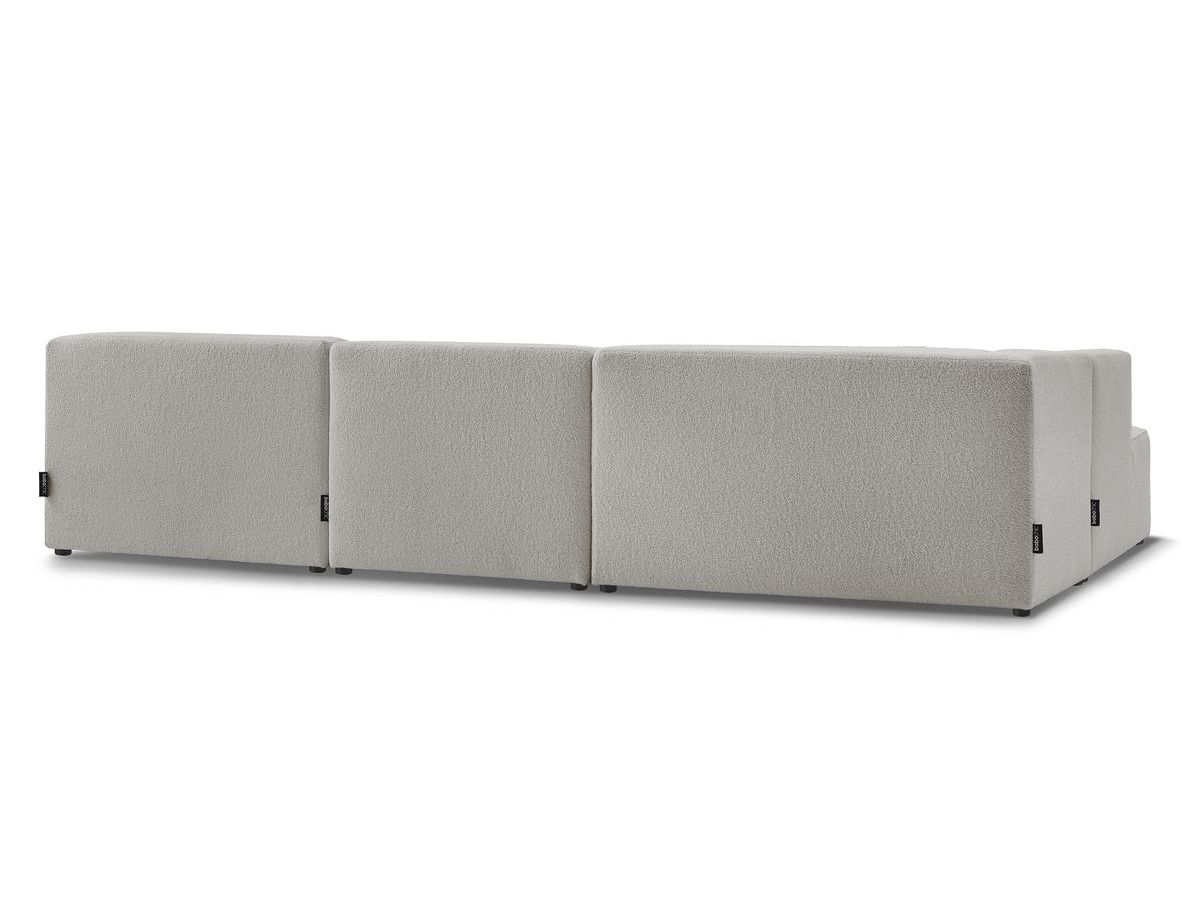 Canapé d'angle fixe EVEREST tissu chiné - Orange - Angle droit - 10 coussins