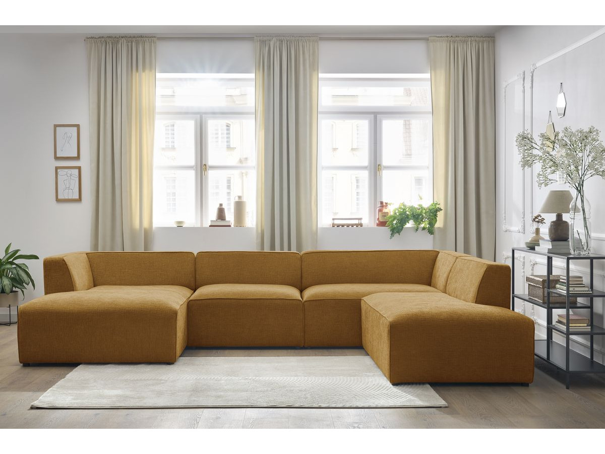 Canapé panoramique MEGEVE texturé jaune — vue 5