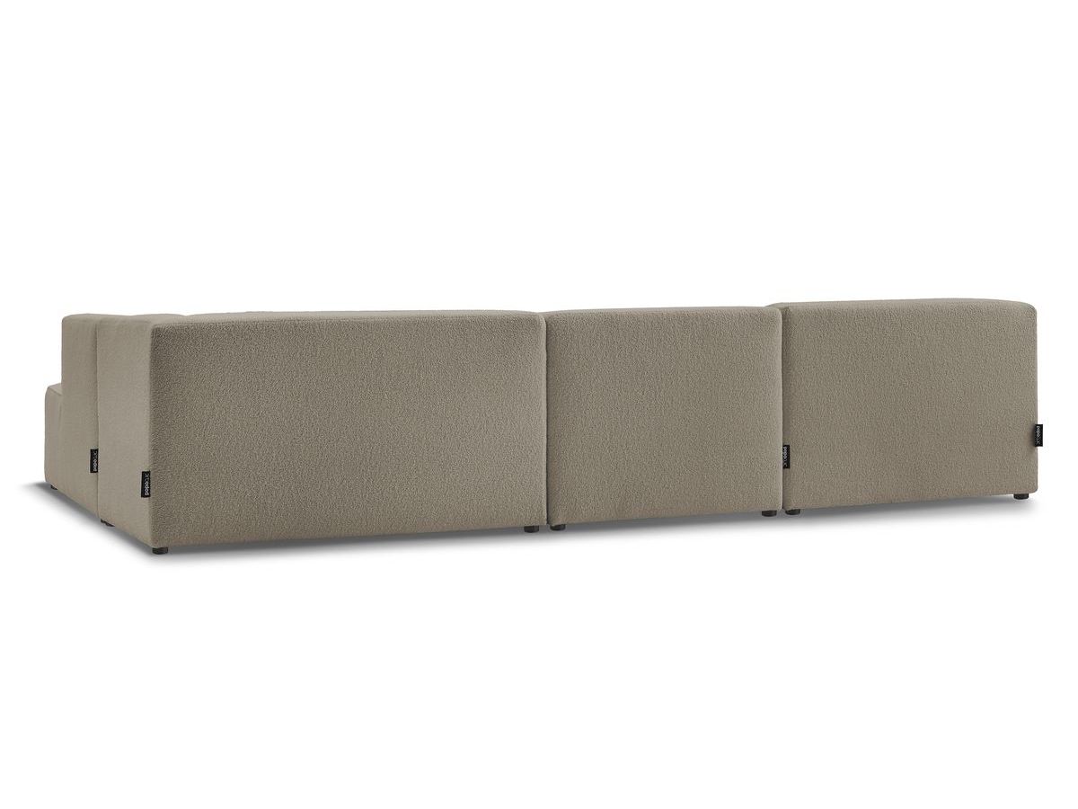 Canapé d'angle fixe EVEREST tissu chiné - Orange - Angle droit - 10 coussins