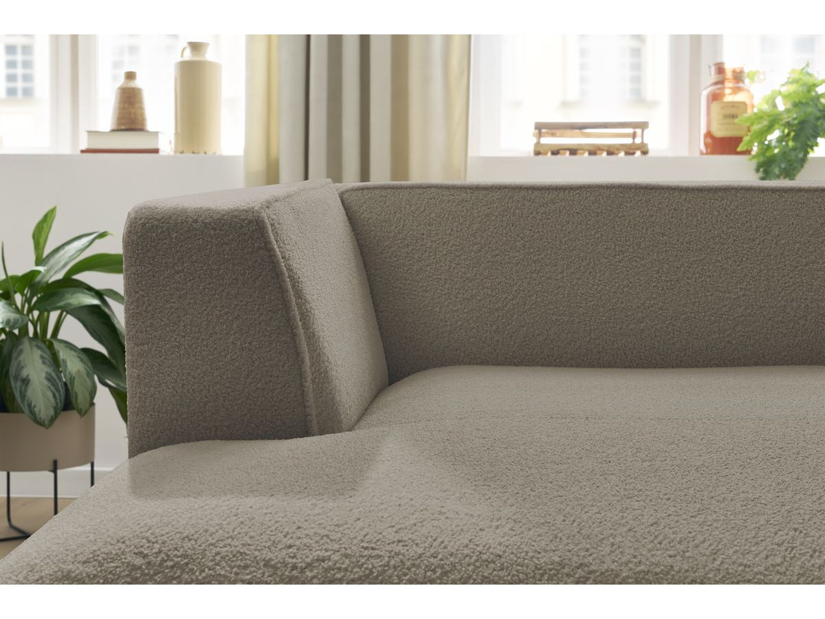 Méridienne pour canapé modulable MEGEVE tissu bouclette