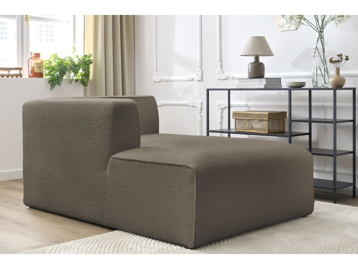 Méridienne pour canapé modulable MEGEVE tissu bouclette